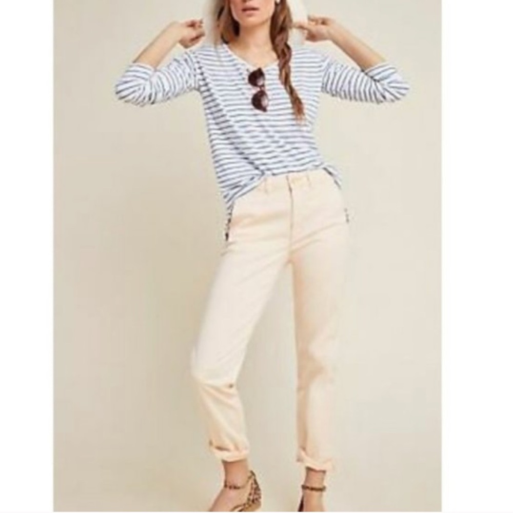 NWT Anthropologie Relaxed chino pant cream size 30